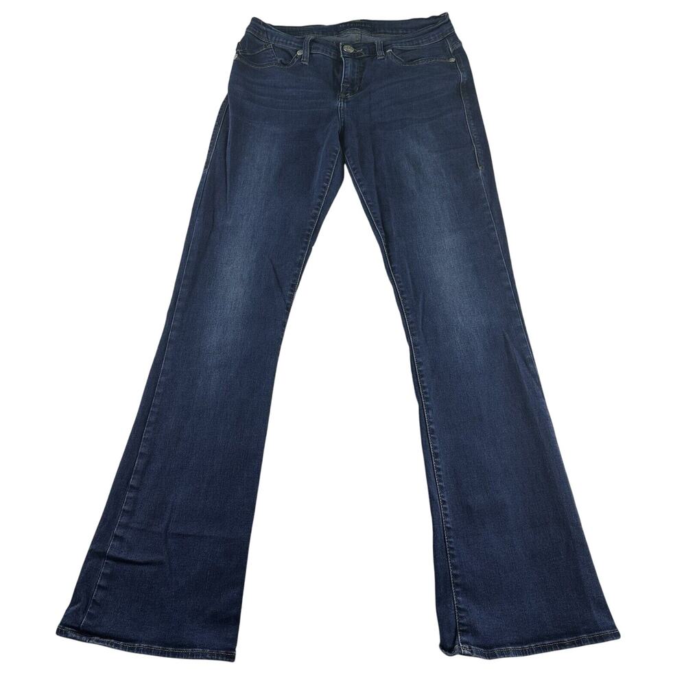 Rock & Republic Women’s Kasandra Dark Distressed Blue Boot Cut Stretch Jeans 10 - Picture 1 of 16
